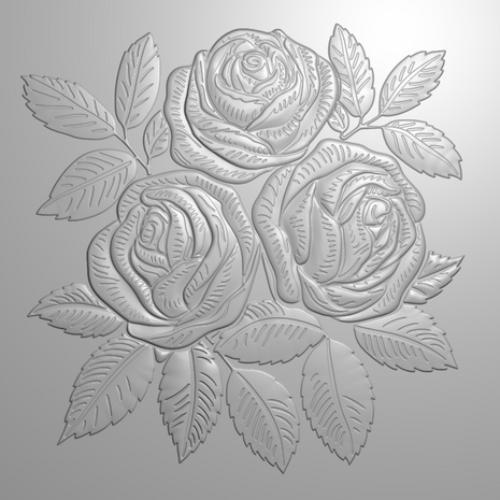 Crafter's Companion Midnight Floral 3D Embossing Folder & Metal Die Rose Blooms (NG-MF-3DEF5.5-MD-RBLO)