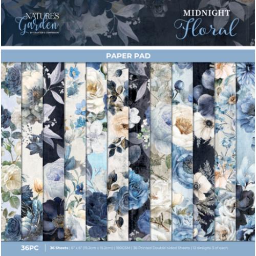 Crafter's Companion Midnight Floral 6x6 Inch Paper Pad (NG-MF-PAD6)
