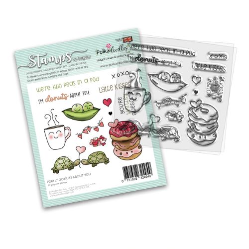 Polkadoodles - Donuts About You 4 X 4" Stamp Set