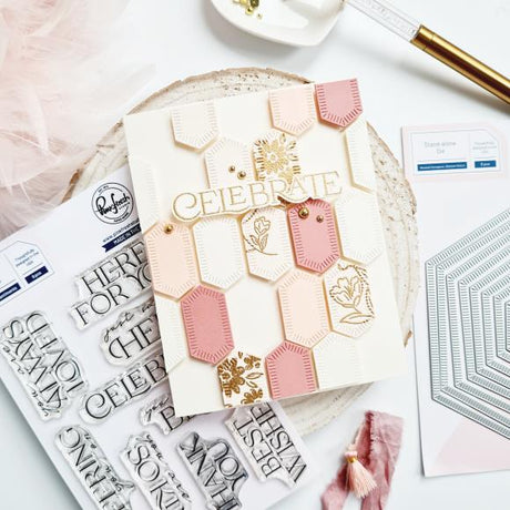 Pinkfresh Studio - Nested Hexagons Blanket Stitched die