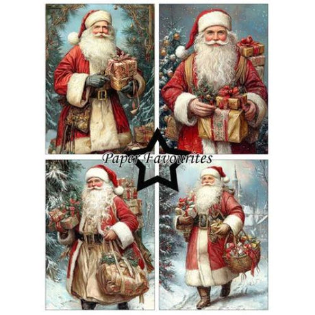 Paper Favourites - A6 Paper Pack Vintage Santa (PFA591)