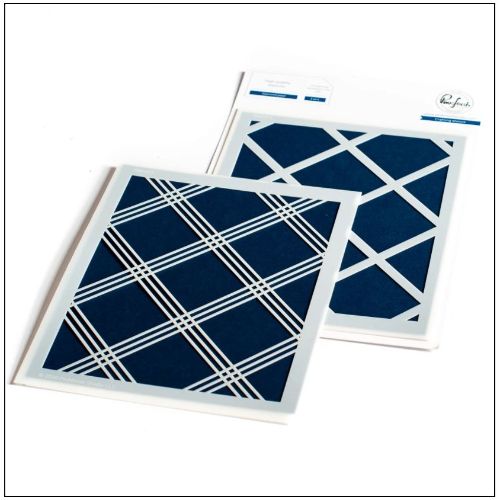 Pinkfresh Studio - Diamond plaid stencil set