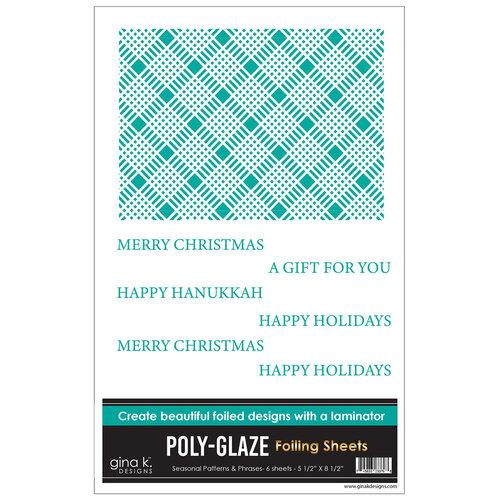 Gina K Designs - POLY-GLAZE Foiling Sheets- Seasonal Patterns and Phrases