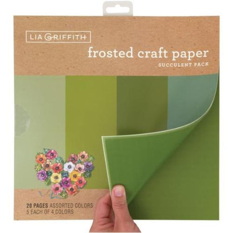 Lia Griffith Frosted Craft Tissue Paper 12"X12" 20/Pkg Succulent-Greens - Postage as per Actual