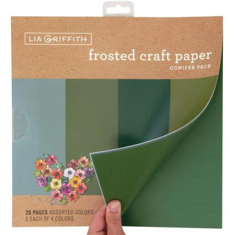 Lia Griffith Frosted Craft Tissue Paper 12"X12" 20/Pkg Conifer-Blues - Postage as per Actual
