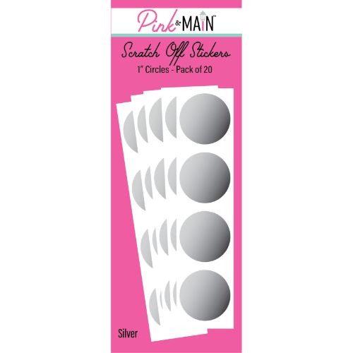 Pink & Main Silver 1" Circle Scratch Off Stickers