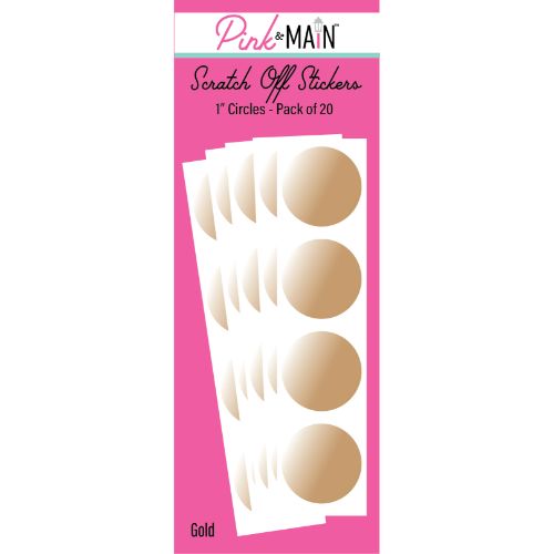 Pink & Main Gold 1" Circle Scratch Off Stickers