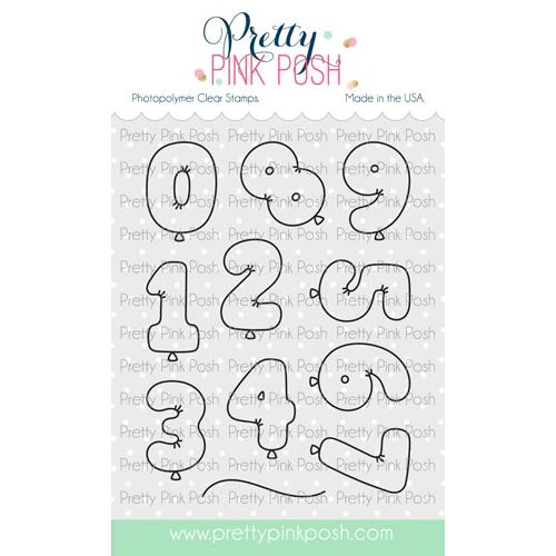 Pretty Pink Posh - Balloon Numbers Stamp Set