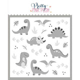 Pretty Pink Posh - Layered Dinosaurs Stencil