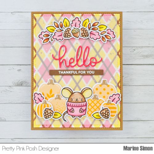 Pretty Pink Posh - Layered Argyle Stencil (3Lyr)