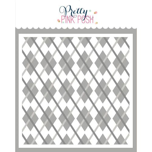 Pretty Pink Posh - Layered Argyle Stencil (3Lyr)