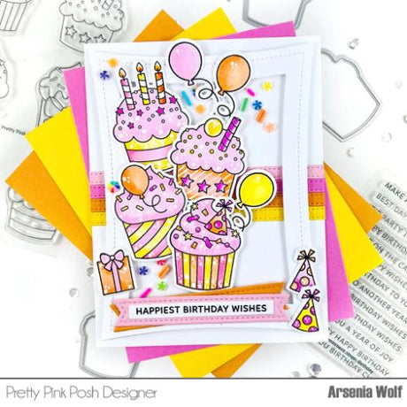 Pretty Pink Posh - Birthday Cupcakes coordinating dies