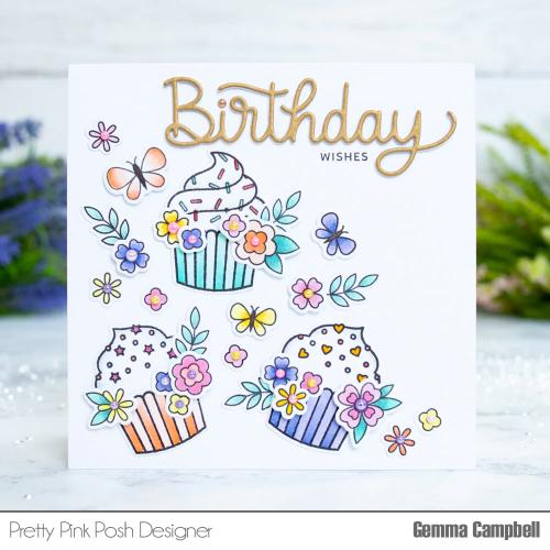 Pretty Pink Posh - Birthday Cupcakes stamp set