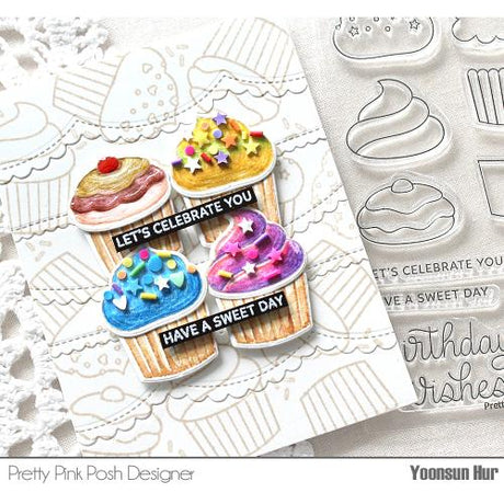 Pretty Pink Posh - Birthday Cupcakes stamp set