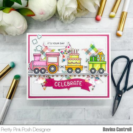 Pretty Pink Posh - Birthday Train stamp set