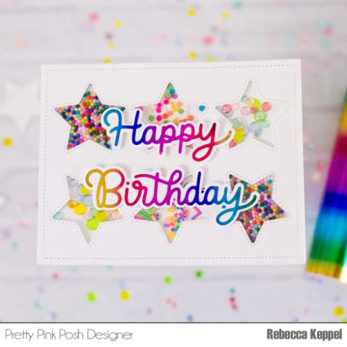 Pretty Pink Posh - Hot Foil - Happy Birthday Script