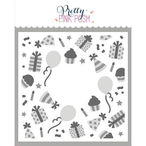 Pretty Pink Posh - Layered Birthday Wreath Stencils (3 Pack)