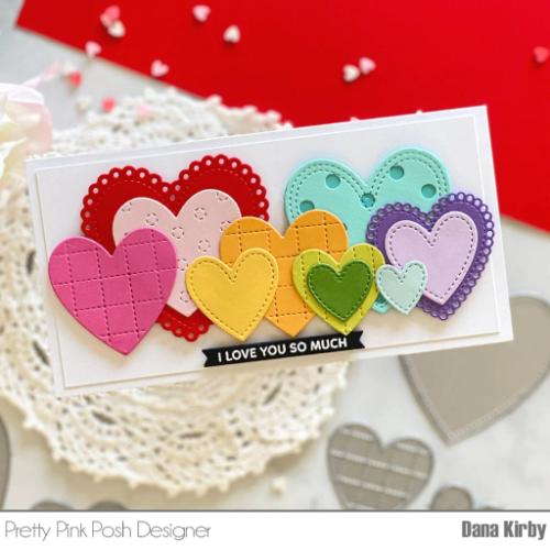 Pretty Pink Posh - Stitched Hearts Die