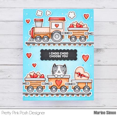 Pretty Pink Posh - Valentine Train stamp set