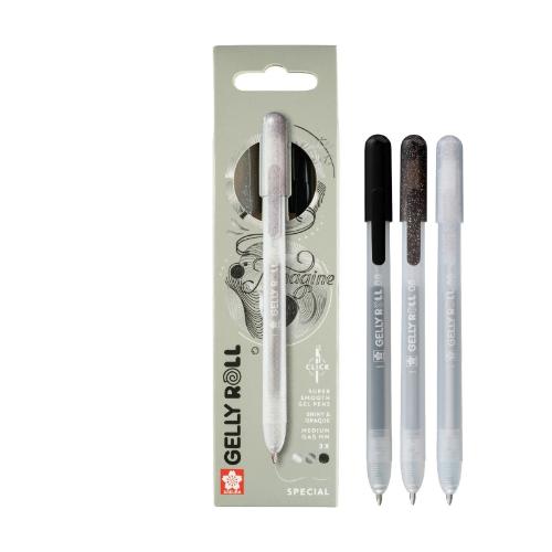 Sakura - Gelly Roll Retractable Special Mix Set Black Silver 3pcs