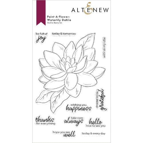 Altenew - Paint-A-Flower: Waterlily Dahlia Outline Stamp Set