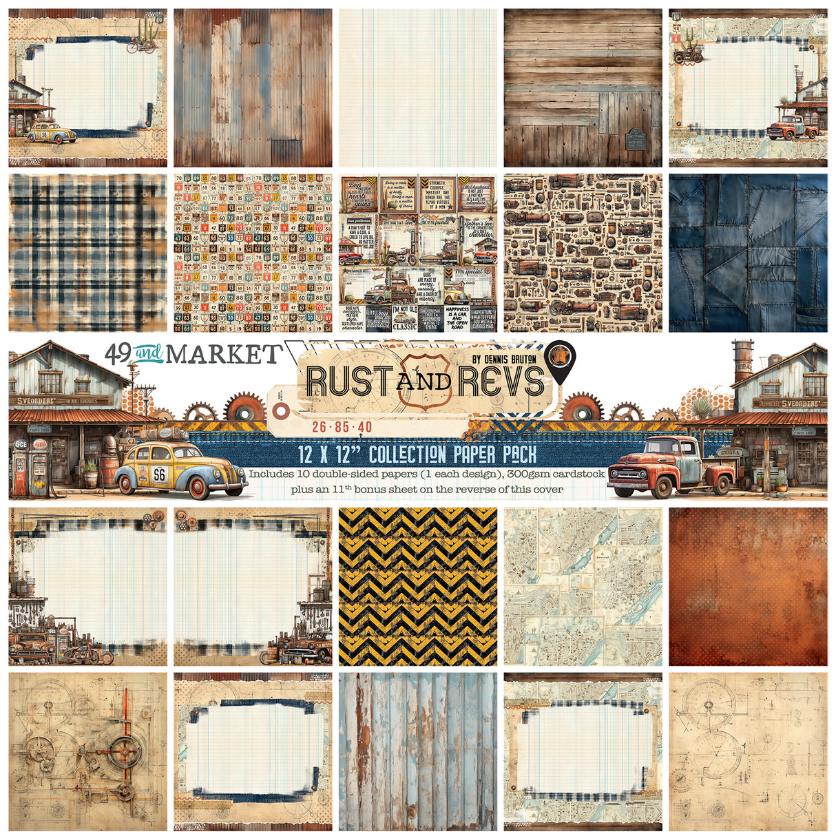 Rust and Revs - 12 x12 Collection Pack - Postage as per Actual