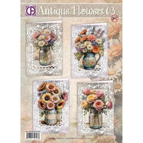 Creatief Art Antique Flowers 03 Card Kit (RE2530-0183)