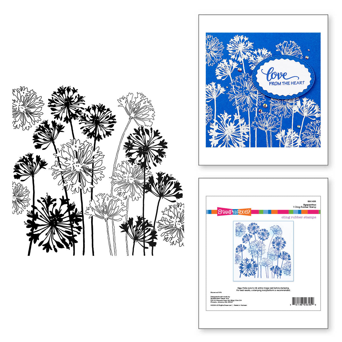 Spellbinders - Stampendous Agapanthus Cling Rubber Stamp Set