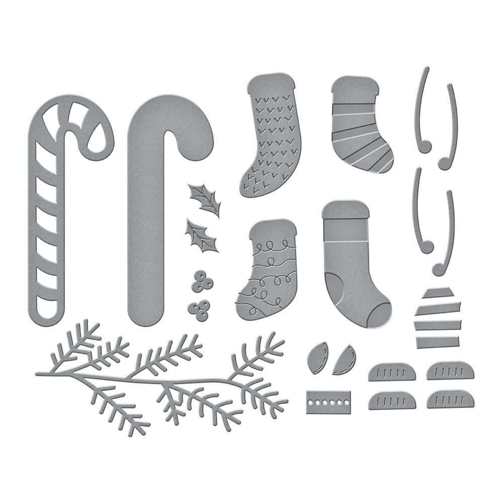 Spellbinders - Faux Embroidered Stockings Etched Dies