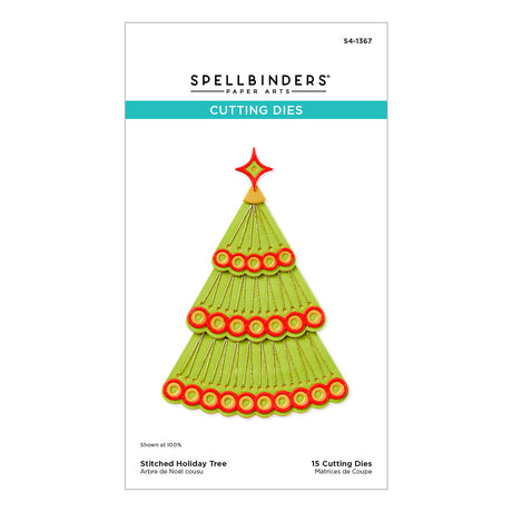 Spellbinders - Stitched Holiday Tree Etched Dies from the Stitched Bright Collection