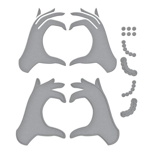 Spellbinder - Heart Hands Etched Dies from the Beads of Friendship Collection