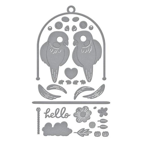 Spellbinders - Pretty Birds Etched Dies from the Cheerful Chirps Collection
