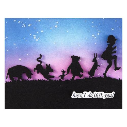 Spellbinders - Pooh & Friends Silhouette Etched Dies from the Say Cheese Classic Pooh Collection in Collaboration with Simple Stories