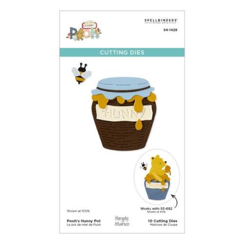 Spellbinders - Pooh's Hunny Pot Etched Dies from the Say Cheese Classic Pooh Collection in Collaboration with Simple Stories