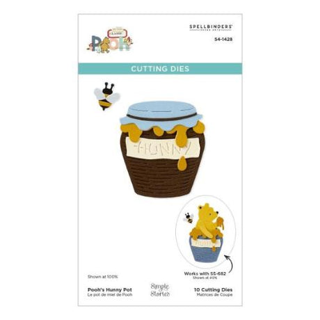 Spellbinders - Pooh's Hunny Pot Etched Dies from the Say Cheese Classic Pooh Collection in Collaboration with Simple Stories