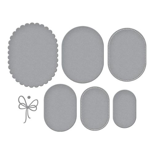 Spellbinders - Scallop and Stitched Edge Ovals Etched Dies from the Wildflowers Collection by Lisa Horton