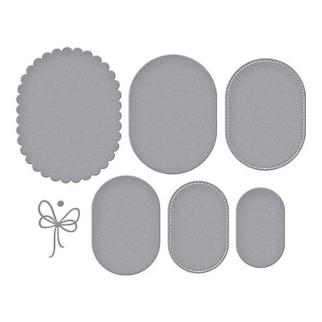 Spellbinders - Scallop and Stitched Edge Ovals Etched Dies from the Wildflowers Collection by Lisa Horton