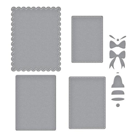Spellbinders - Bow & Bell Scallop Frame Etched Dies from the All About Christmas Collection by Lisa Horton