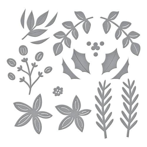 Spellbinders - Christmas Foliage Etched Dies from the All About Christmas Collection by Lisa Horton