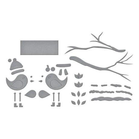Spellbinders - Little Birdies Etched Dies from the All About Christmas Collection by Lisa Horton