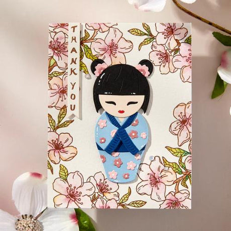 Spellbinders - Kokeshi Dolls Etched Dies from the Spring in Kyoto Collection by Alex Syberia Designs