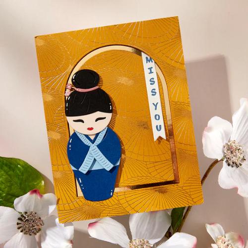 Spellbinders - Kokeshi Dolls Etched Dies from the Spring in Kyoto Collection by Alex Syberia Designs