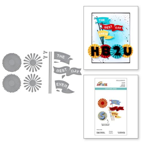 Spellbinders - Flags & Banners Etched Dies from the Say Cheese Classic Mouse Collection