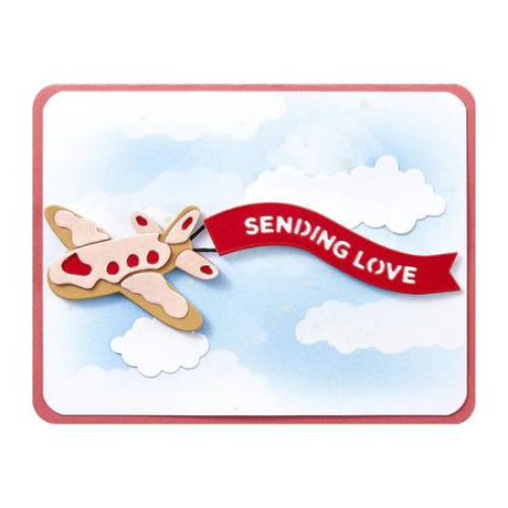 Spellbinders - Gingerbread Plane & Banners Etched Dies from the Candy Christmas Collection by Stamperia