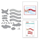Spellbinders - Gingerbread Plane & Banners Etched Dies from the Candy Christmas Collection by Stamperia