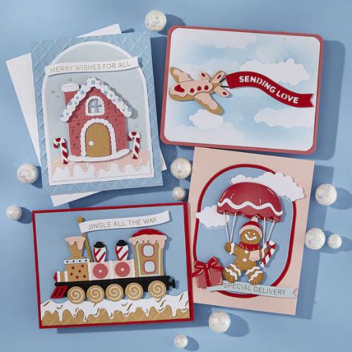 Spellbinders - Gingerbread House Etched Dies from the Candy Christmas Collection by Stamperia