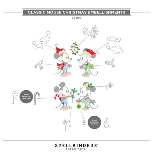 Spellbinders - Classic Mouse Christmas Embellishments Etched Dies from the Say Cheese Classic Mouse Christmas Collection