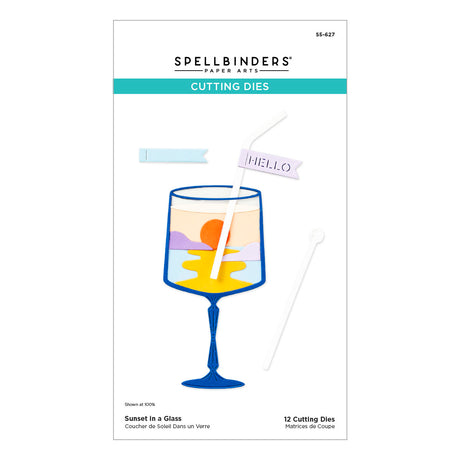 Spellbinders - Sunset in a Glass Etched Dies from the Happy Hour Collection
