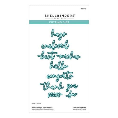 Spellbinders - Vivid Script Sentiments Etched Dies from the Vivid Expressions Collection