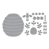 Spellbinders - Felt Floral Beehive Etched Dies from the Summer Felt Stitch & Create Collection by Nichol Spohr